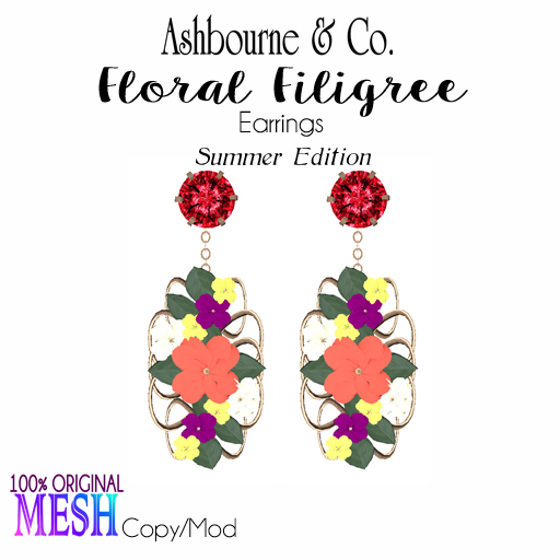 A & Co. Floral Filigree Summer Ed. Earrings