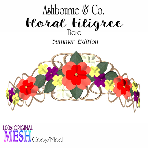 A & Co. Floral Filigree Summer Ed. Tiara