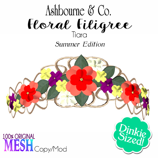 A&Co. Floral Filigree Summer Ed. Tiara - Dinkie