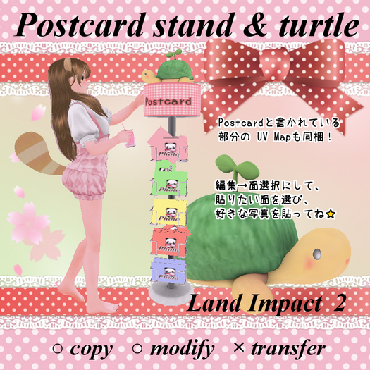 Postcard stand & turtle
