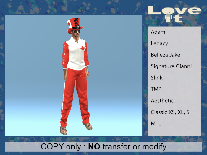 Men’s Tracksuit / Pyjamas - Canada Day