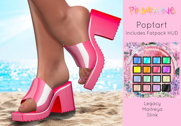 PinkRayne Poptart Sandals with 16 colour HUD