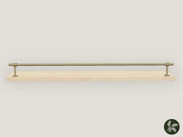 Second Life Marketplace .spruce. brass rail gallery shelf {light wood}
