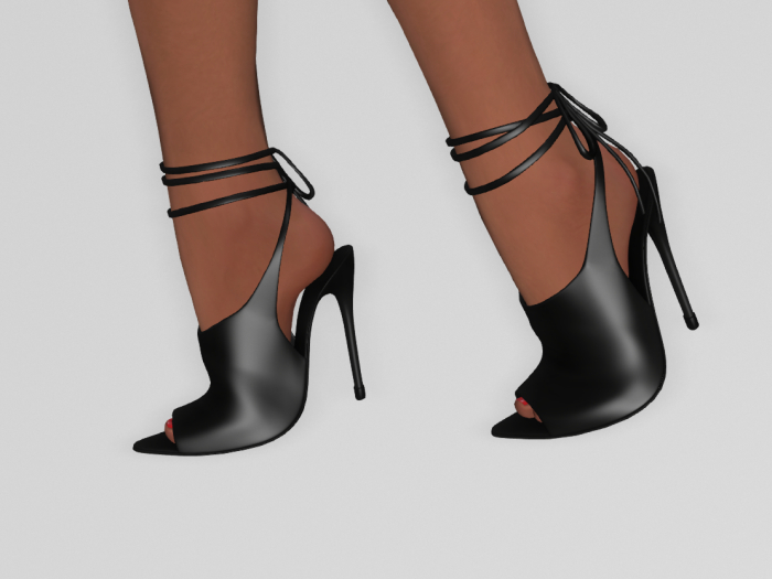 Maitreya Peeptoe Heels Black