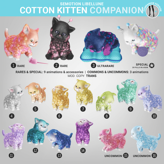 SEmotion Libellune Cotton Kitten Companion RARE 01