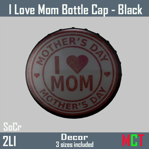 I Love Mom Cap Decor - Black