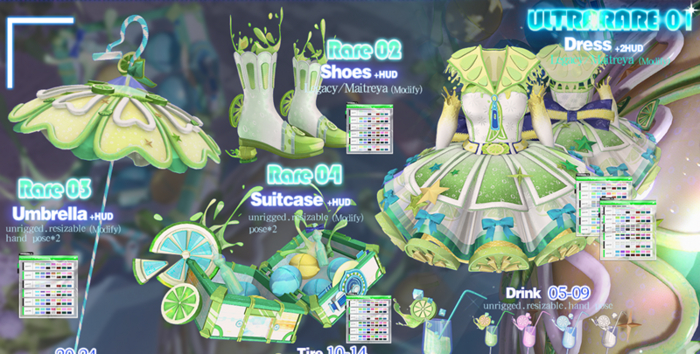 Lemon Party Maitreya 4 RARES SET