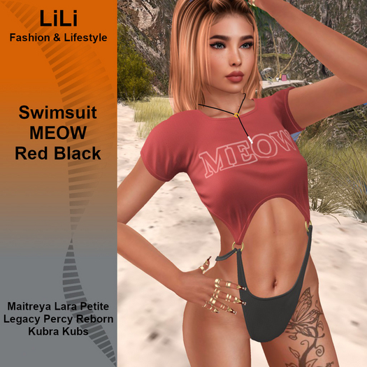 LiLi - Swimsuit Olivia Meow RedBlack