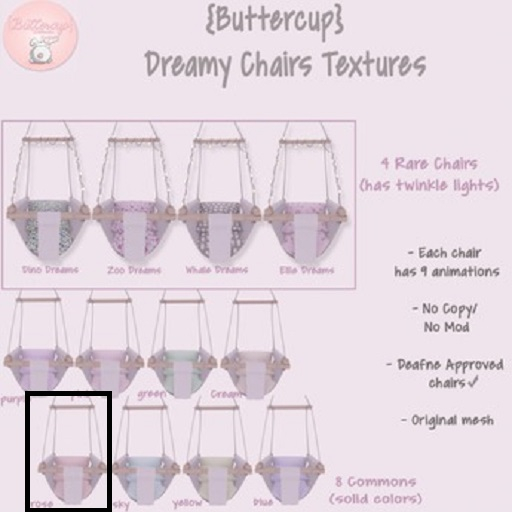 {Buttercup} Dreamy Chairs - Rose BOX