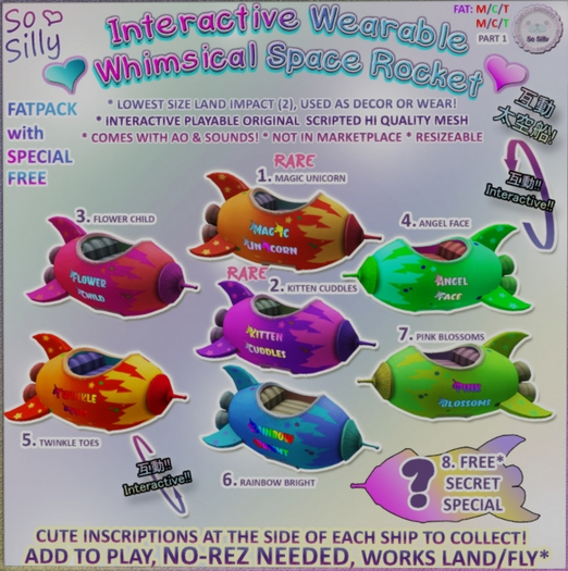 02 RARE SpaceRocket-KittenCuddles SO SILLY