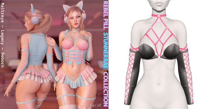 Rebelpill - StunnerBae Collection Top Light Grey