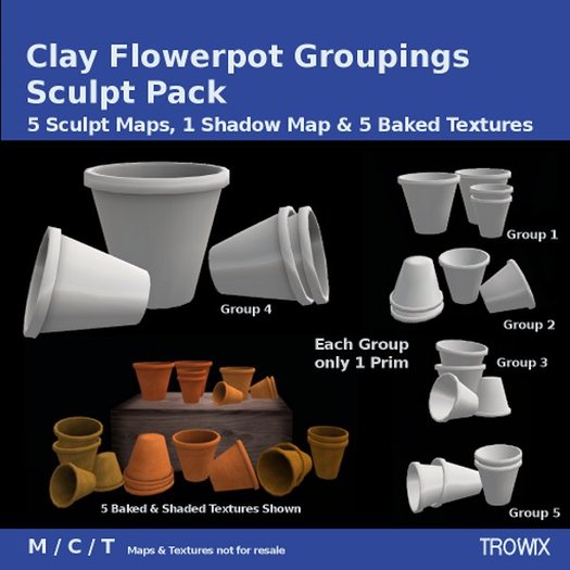 Trowix - Clay Flowerpot Groupings Sculpt Pack