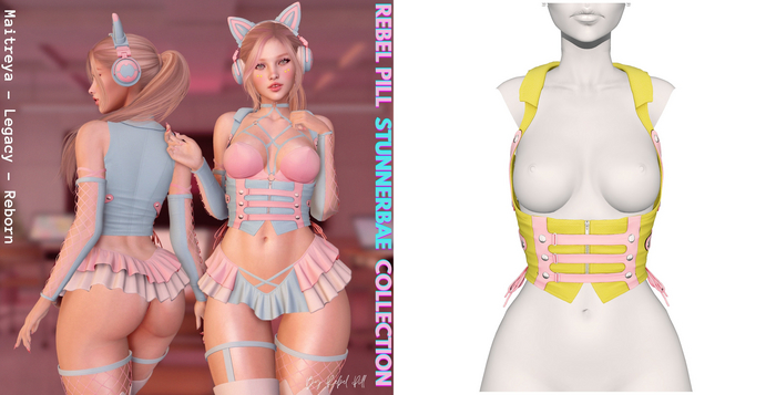 Rebelpill - StunnerBae Collection LeatherVest Yellow