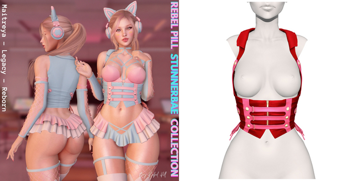 Rebelpill - StunnerBae Collection LeatherVest Red