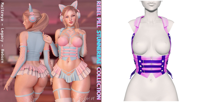 Rebelpill - StunnerBae Collection LeatherVest Purple