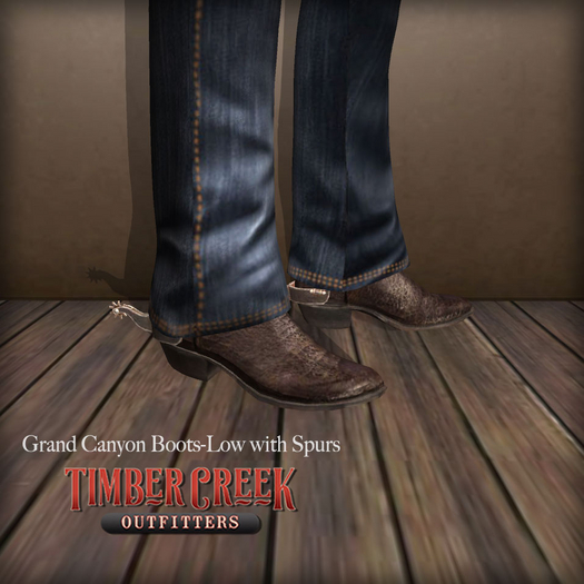 [Timber Creek] Grand Canyon Cowboy Boots & Spurs-Low-Brown