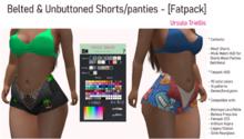 6789 Mya Unbuttoned Belted Shorts/panties - [Fatpack]