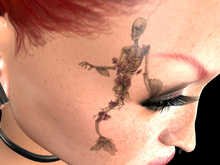+++ Tattoo skeletal mermaid +++ female BOM Black