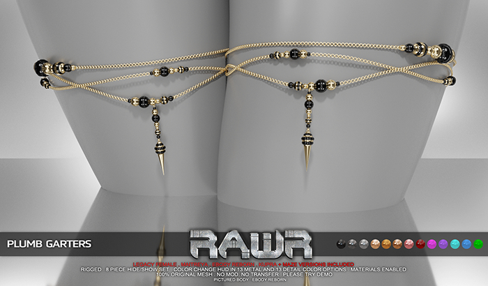 RAWR! Plumb Garters (add me)