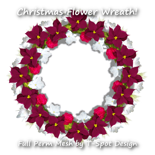 T-Spot Mesh - Christmas Flower Wreath - Full Perm - LI=0.5