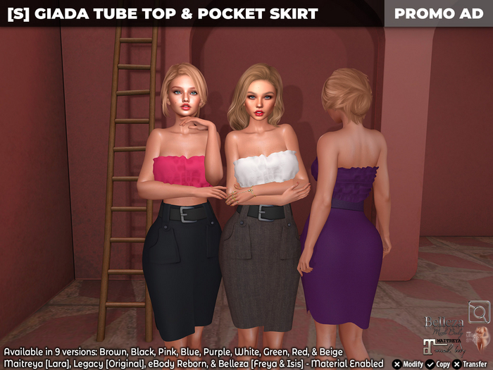 [S] Giada Tube Top & Pocket Skirt Demo