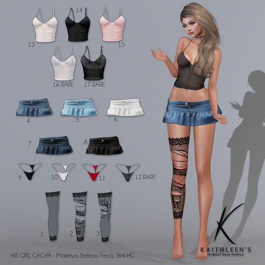16 RARE Kaithleen's His Girl Gacha Tank Top Maitreya WhiteSheer
