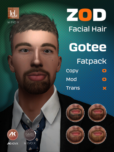 ZOD_EVO X_Facial Hair Set 01 - Goatee [FATPACK]