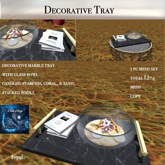Decorative tray with decor-Box LI=4