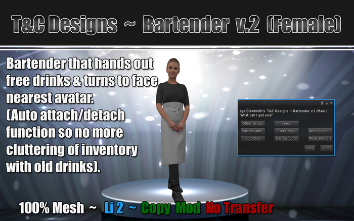 T&C Designs ~ Bartender v.2 (Female)