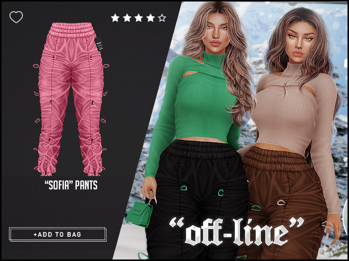 "Off-Line" x "Sofia" Pants / Rose