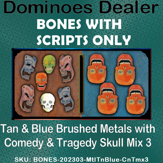 Domino BONES 202303 Metal Tan/Blue P C&T mx3