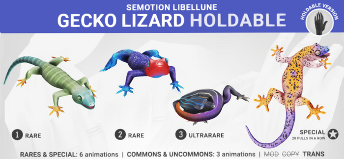 SEmotion Libellune Gecko Lizard Holdable RARE 02