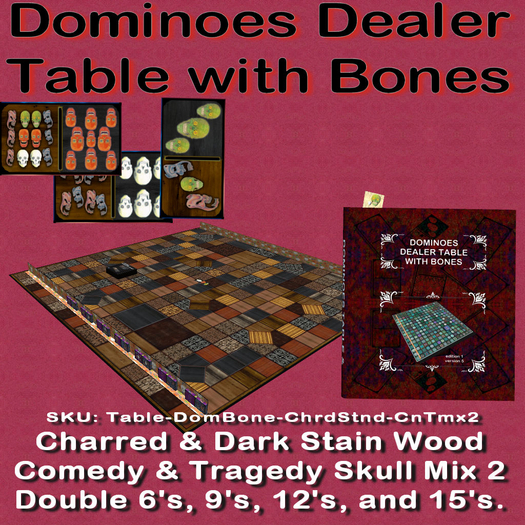 Table Domino D15 Charred/Stained Comedy/Tragedy-2