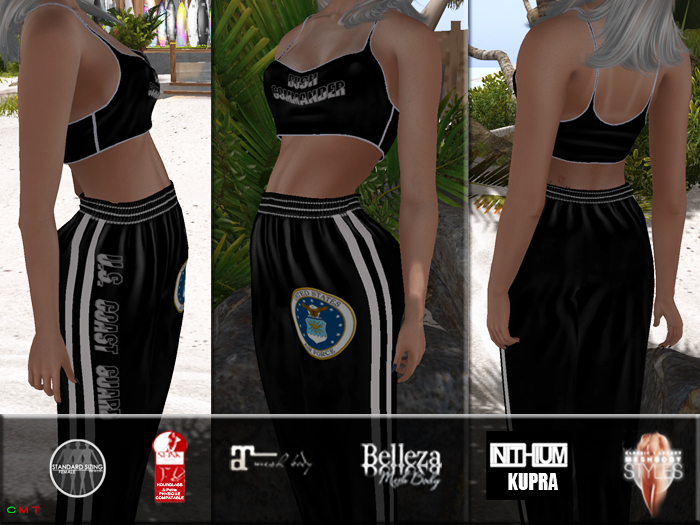 ~*Triad*~ Women's Military Tribute Halter Top & Track Pants