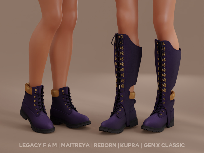 $NT Convertible Boots PURPLE
