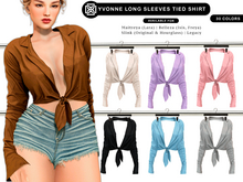 Addams "Yvonne" Long Sleeves Tied Shirt #FATPACK