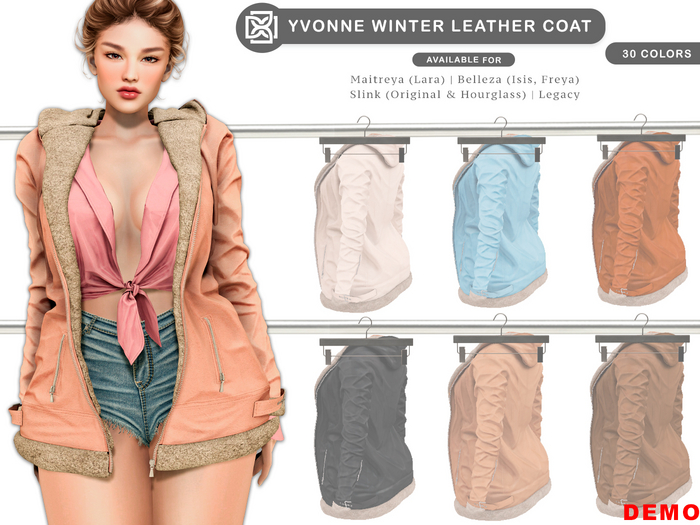 Addams "Yvonne" Winter Leather Coat #DEMO