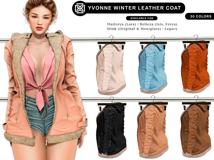 Addams "Yvonne" Winter Leather Coat #FATPACK