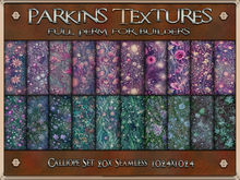 Parkins Textures - Calliope Set - 20x Full Perm Seamless 1024 - Fabric, Fantasy, Floral, Clothing, Spring, Summer, Dress
