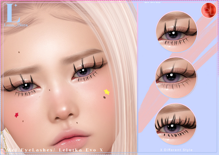 [LunaNera] Mel EyeLashes / Lelutka Evo X