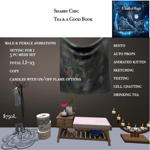 Shabby Chic Tea & a Good Book set-Box LI=23
