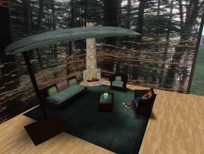 Low Prim Sculpted Outdoor Rattan Furniture Set only 25 Prims