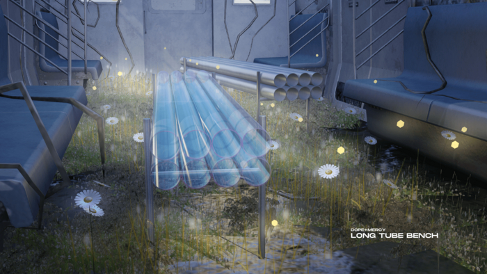 [Dope+Mercy]Long Tube Bench_Silver B (ADD)