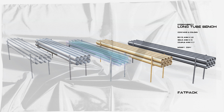 Second Life Marketplace - [Dope+Mercy]Long Tube Bench_Fatpack (ADD)