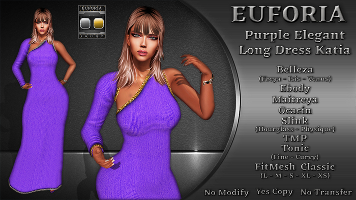 *EUFORIA* Purple Elegant Long Dress Katia
