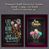 Framed Chalk Decor Ice Cream