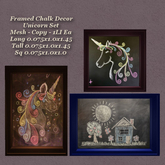Framed Chalk Decor Unicorn Set
