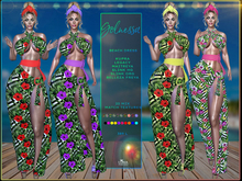 Golnessa , Tropical Prints Maxi Dress, Beach dress, Summer, 10 Texture Pack,.Luna Chelsea