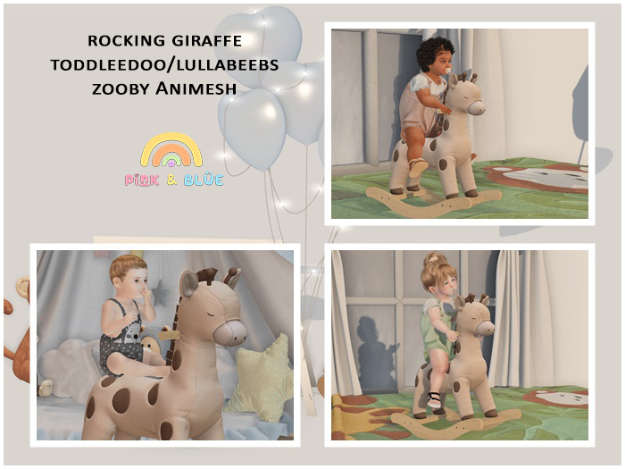 {Pink&Blue}  Rocking Giraffe TD/LB/Zooby Animesh