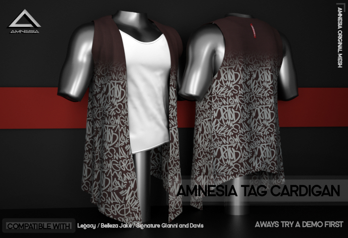 # AMNESIA - Tag Cardigan - Brown v.2